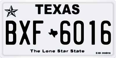 TX license plate BXF6016
