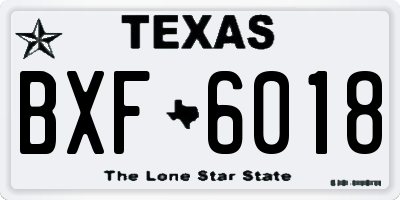 TX license plate BXF6018