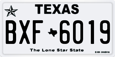 TX license plate BXF6019