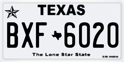 TX license plate BXF6020