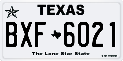 TX license plate BXF6021