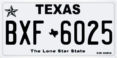 TX license plate BXF6025
