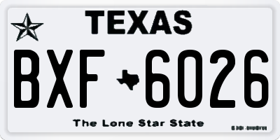 TX license plate BXF6026