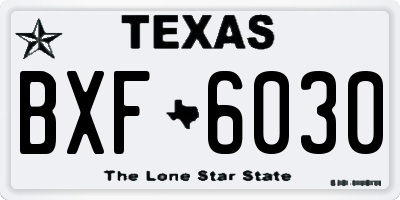 TX license plate BXF6030