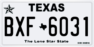 TX license plate BXF6031