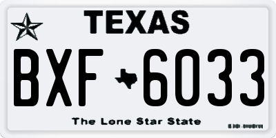 TX license plate BXF6033