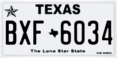 TX license plate BXF6034