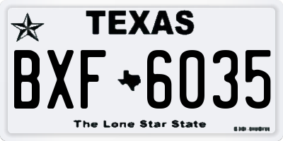TX license plate BXF6035