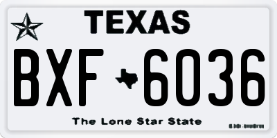 TX license plate BXF6036