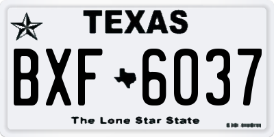 TX license plate BXF6037
