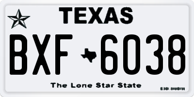 TX license plate BXF6038