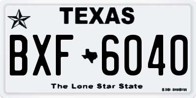 TX license plate BXF6040