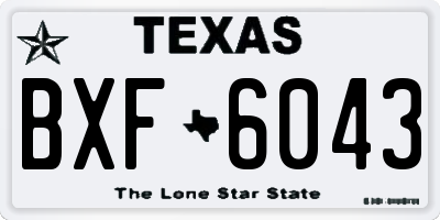 TX license plate BXF6043
