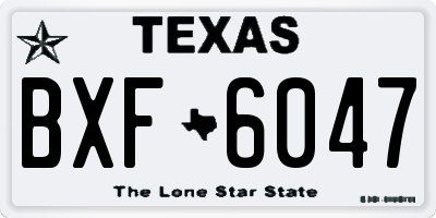 TX license plate BXF6047