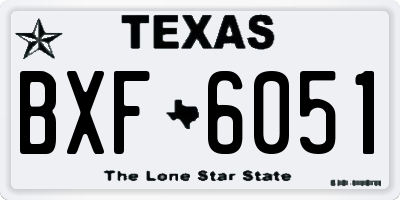 TX license plate BXF6051