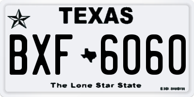 TX license plate BXF6060