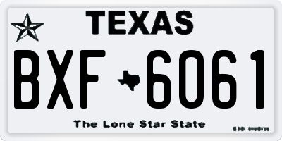 TX license plate BXF6061