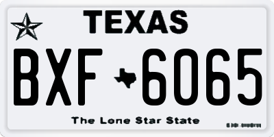 TX license plate BXF6065