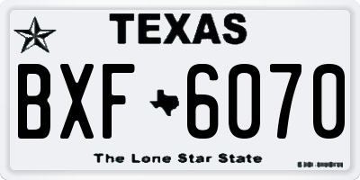 TX license plate BXF6070