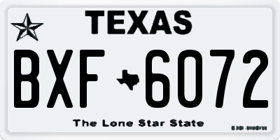 TX license plate BXF6072