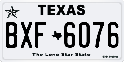 TX license plate BXF6076
