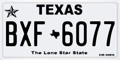 TX license plate BXF6077