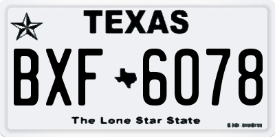 TX license plate BXF6078
