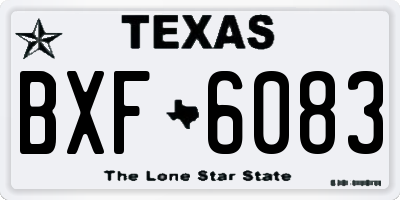 TX license plate BXF6083