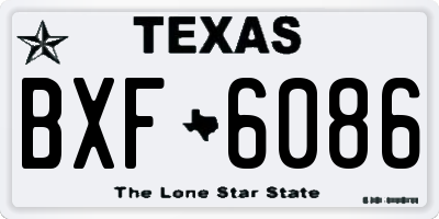 TX license plate BXF6086