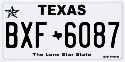 TX license plate BXF6087