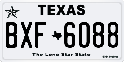 TX license plate BXF6088