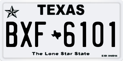 TX license plate BXF6101