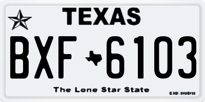 TX license plate BXF6103