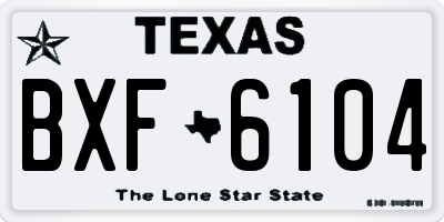 TX license plate BXF6104