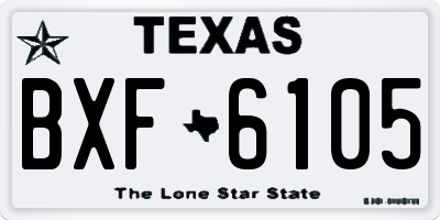 TX license plate BXF6105