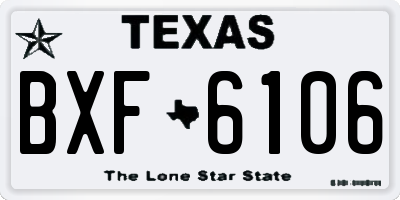 TX license plate BXF6106