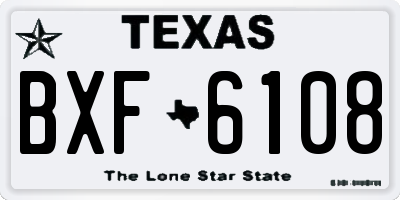 TX license plate BXF6108