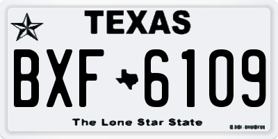 TX license plate BXF6109