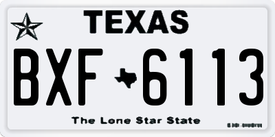 TX license plate BXF6113