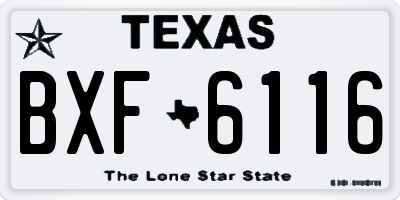 TX license plate BXF6116