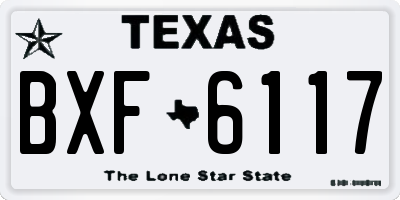 TX license plate BXF6117