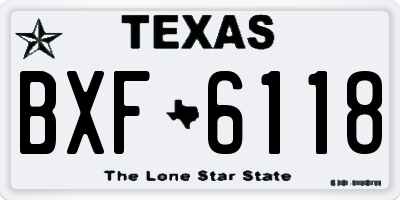 TX license plate BXF6118