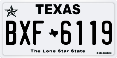 TX license plate BXF6119