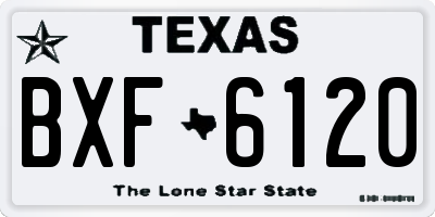 TX license plate BXF6120