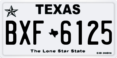 TX license plate BXF6125