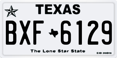TX license plate BXF6129