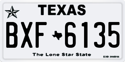 TX license plate BXF6135