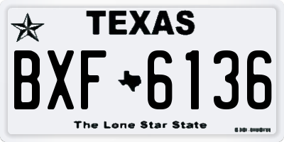 TX license plate BXF6136