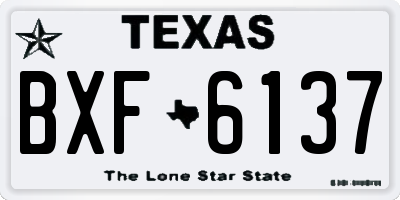 TX license plate BXF6137