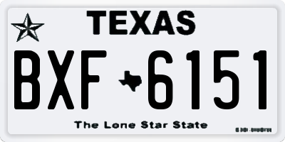 TX license plate BXF6151